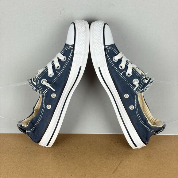 Converse Shoreline Elastic Heel Sneakers Womens 7 Navy Blue White Pull On - Picture 6 of 10